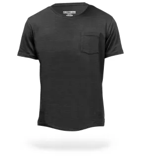 Charcoal Heather Grey Mega Soft Crew Neck Pocket Tee