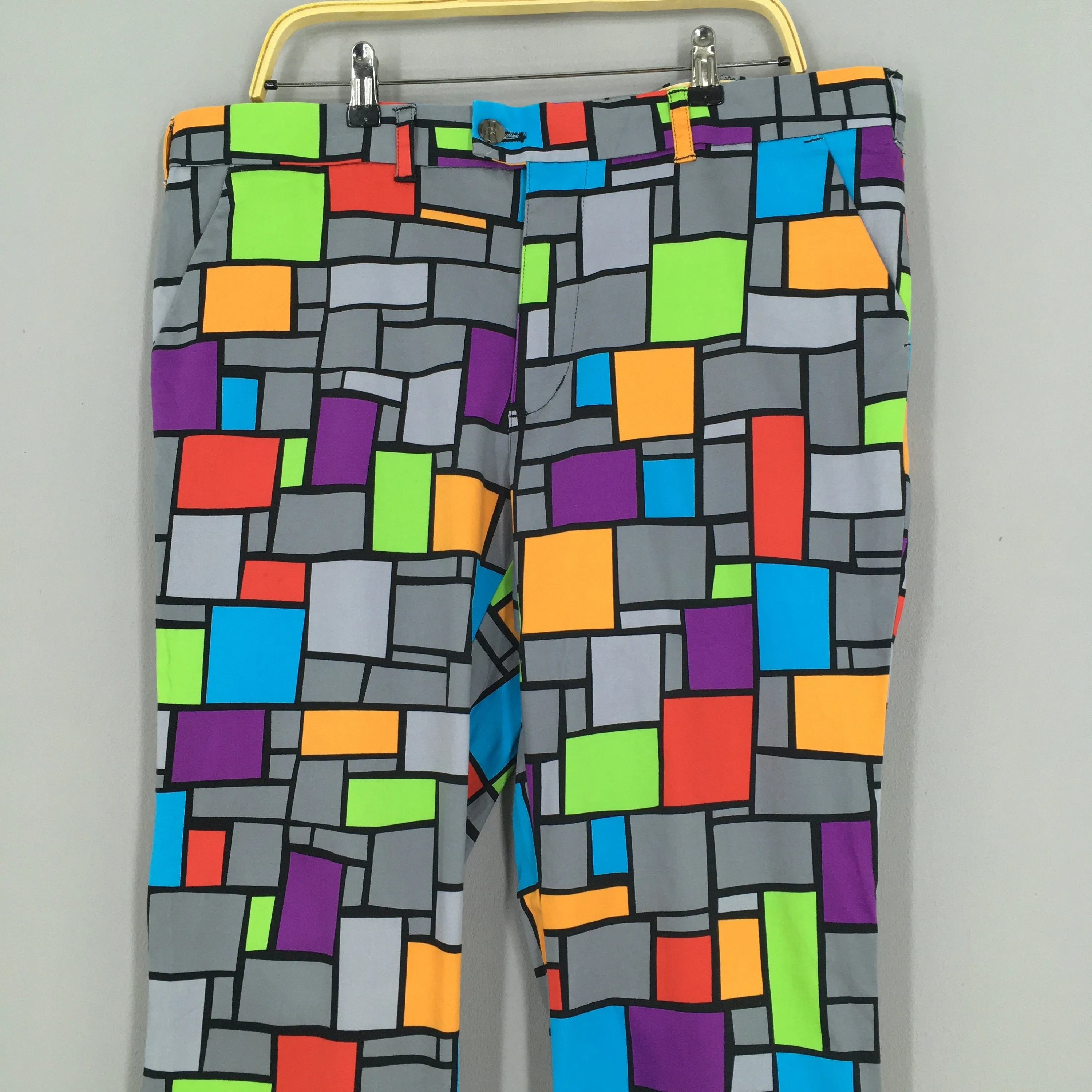 Loudmouth Golf Multicolor Checkered Pants Size 39x28